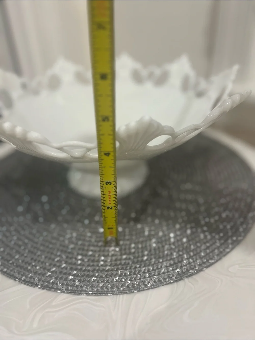 Vintage 1950s-60s Westmoreland White Milk Glass Bowl Ring & Petal Footed